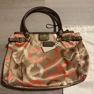 Coach Madison Metallica Op Art Carryall Leather Signature Shoulder Bag